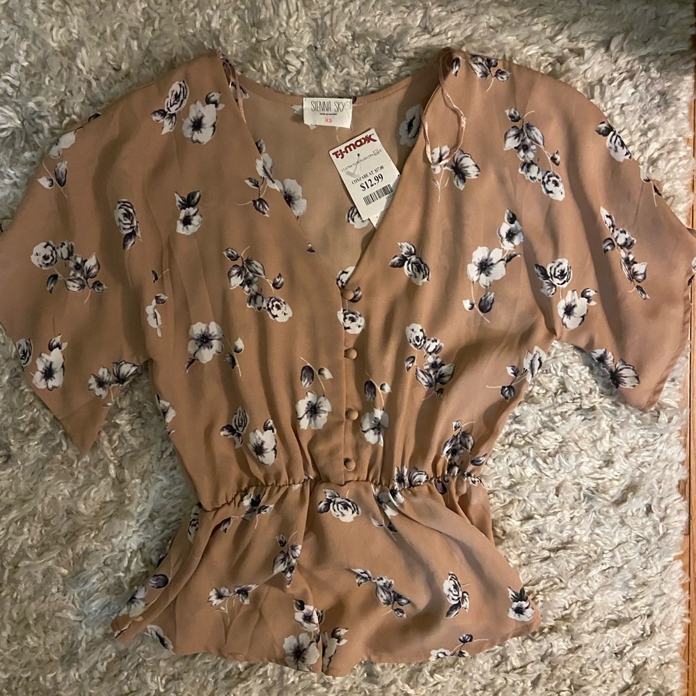 Mauve pink peplum blouse